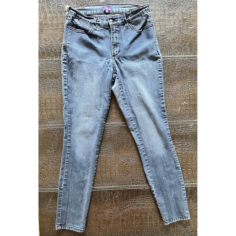 NYDJ Mid Rise Dark Wash Blue Denim Jeans Women's Size 8